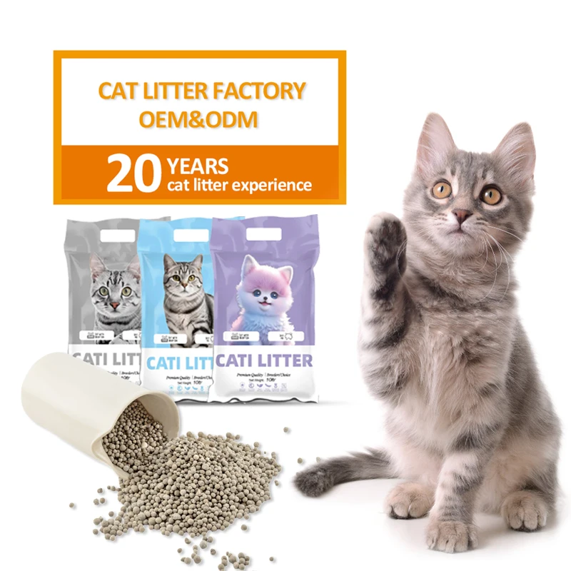 Экологически чистый, китайские товары для домашних животных, беспыльный кошачий мусор Oem/ODM, кошачий помет, минеральный песок для кошек