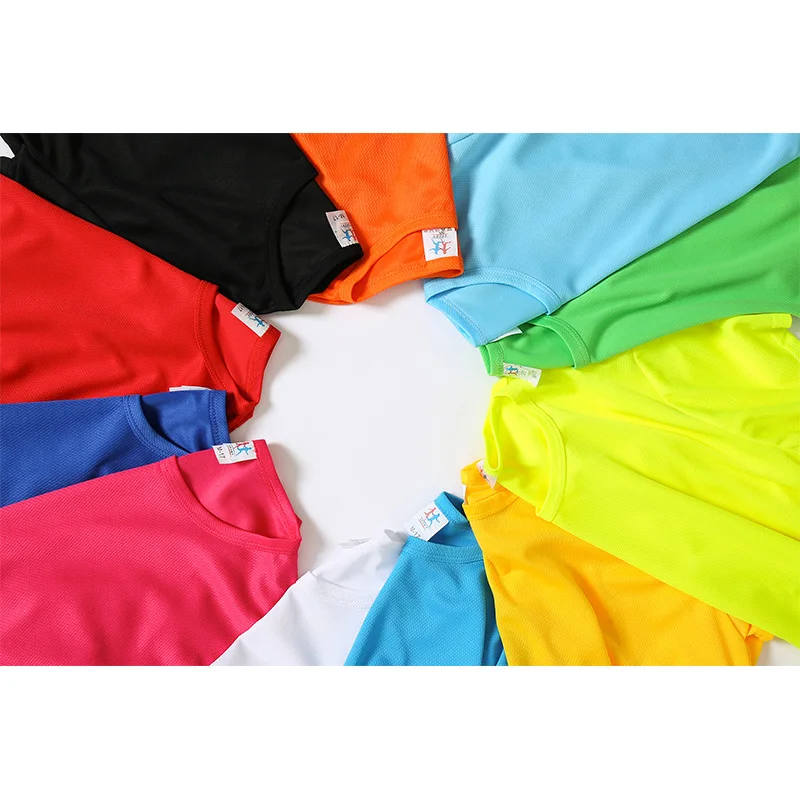 Wholesale 100% polyester custom logo tshirt printing quick drying fit men and women sports T-shirts