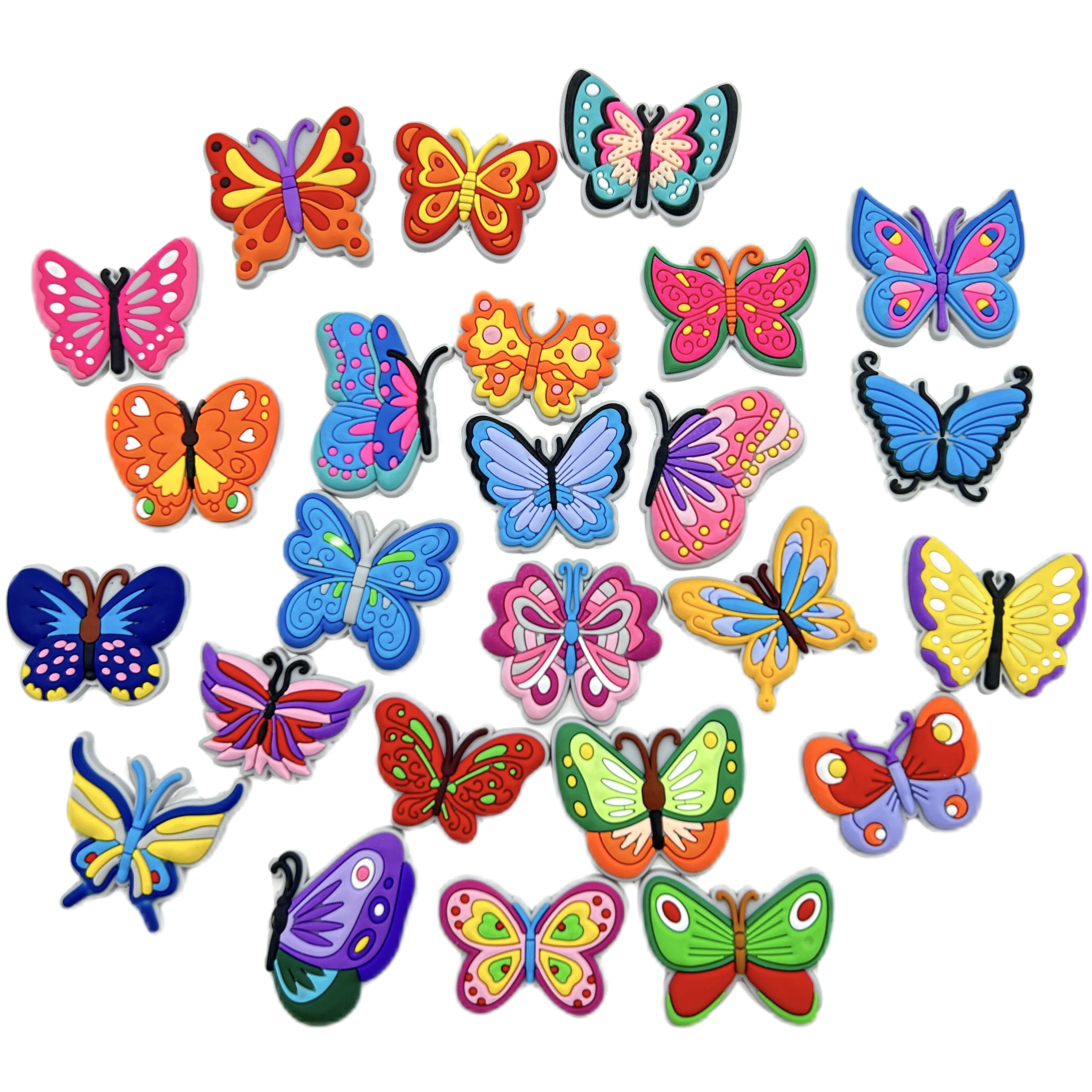 2024 new Butterfly DIY shoes accessories Popular Soft Croc Shoes Charm Designer PVC shoes decorative buckle for wholesale RJ01