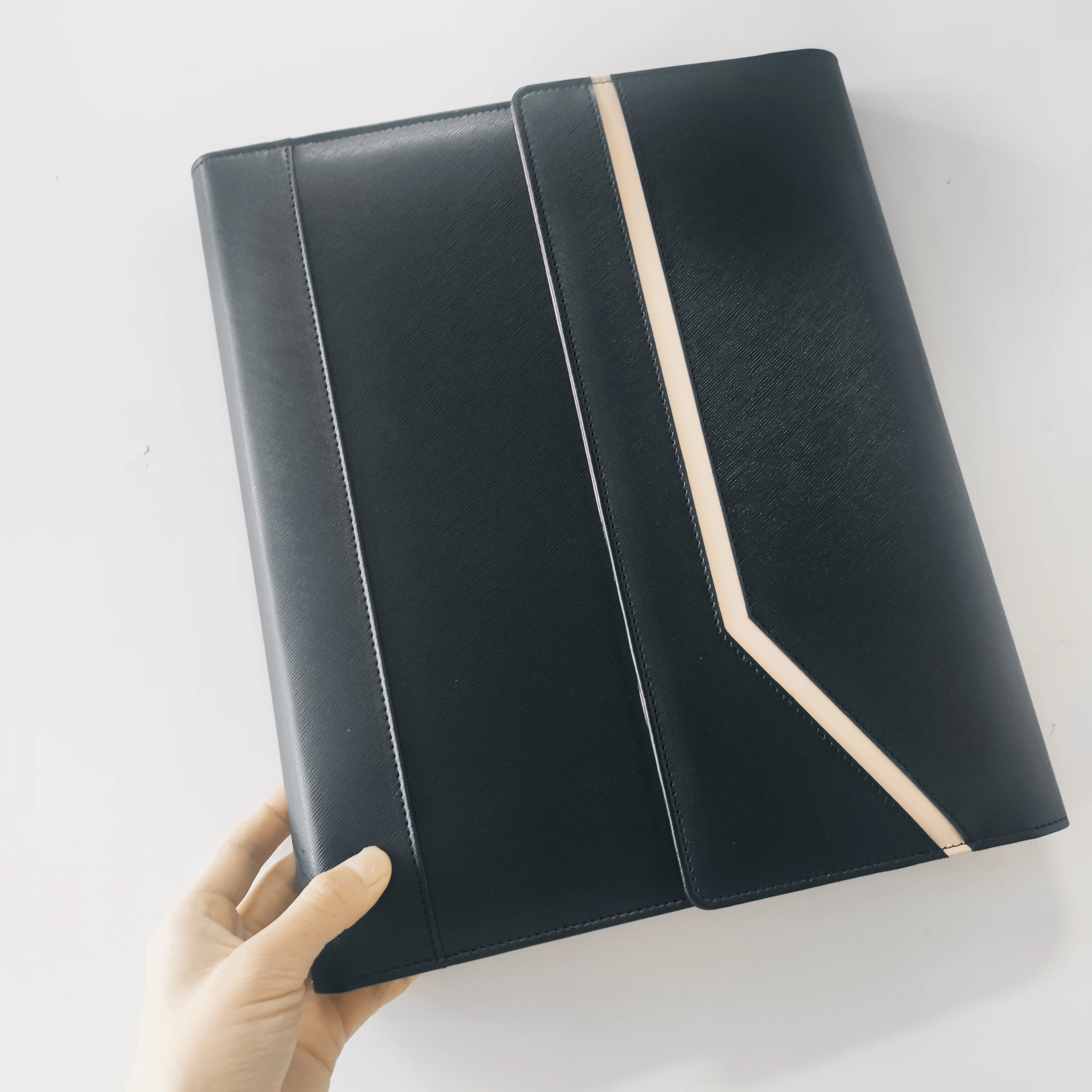 Personalized Custom Different Sizes A4 B5 Slim Padfolio Leather Portfolio Folder Business Portfolio for Men