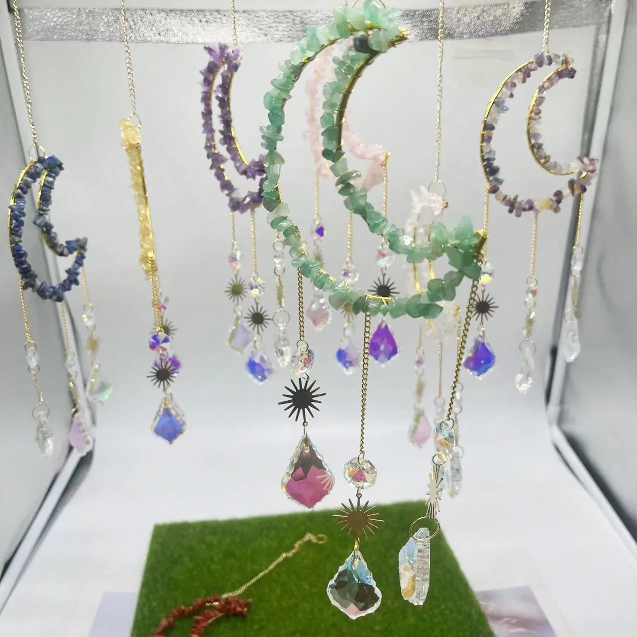 Hanging K9 Crystal Sun Catcher Moon Crystal Suncatche Wind Chime Crystal Wind Chime Sun Catcher