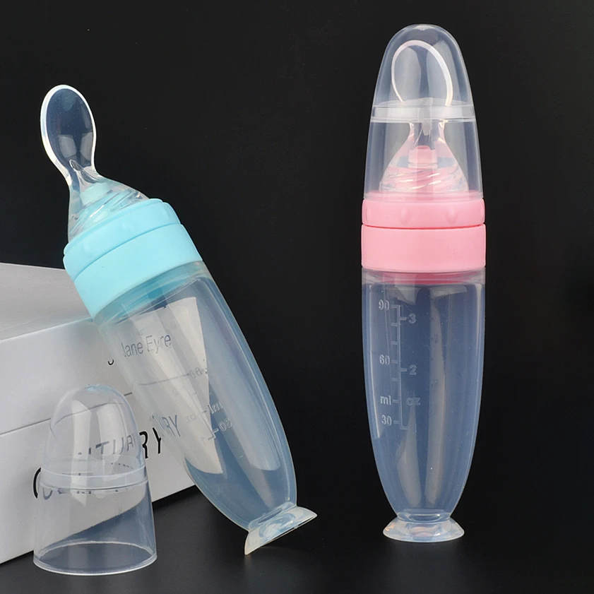 Maternal And Infant Products Baby Squeeze Rice Cereal Bottle Spoon Complementary Food Feeding Device Grade Silicone Soft Head