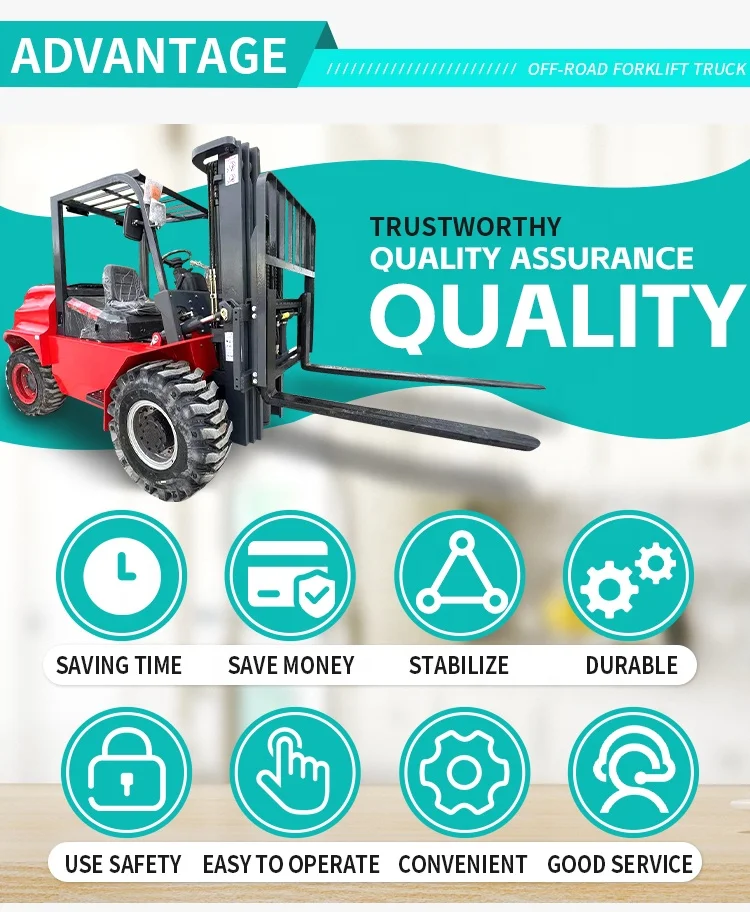 New All Terrain Manual Forklift Price 4x4 Telescopic Forklifts Electric Fork Lift Off-Road Forklift 5 Ton Diesel