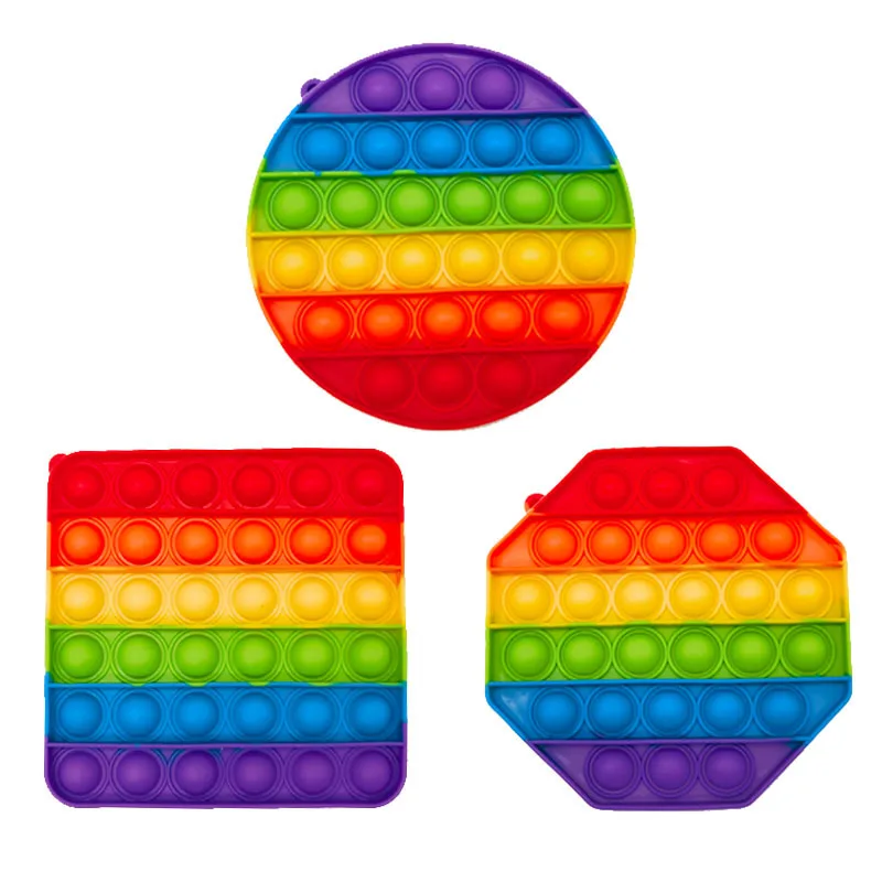 GoBang New popit fidget toys Pop Fidget Toy Thin Round Rainbow Children Sensory 2024 Silicone Push Bubble Pop Fidget Toy