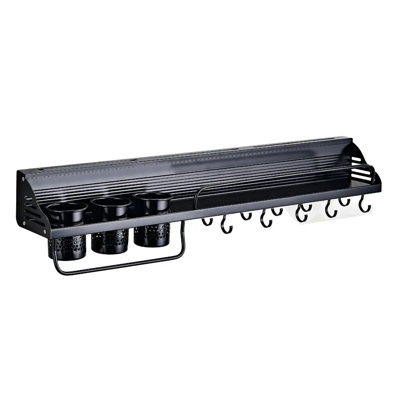 Wall mounted Multifunctional kitchen shelves Spice Rack Organizer Aluminum Kitchen knife Pan Pot Rack