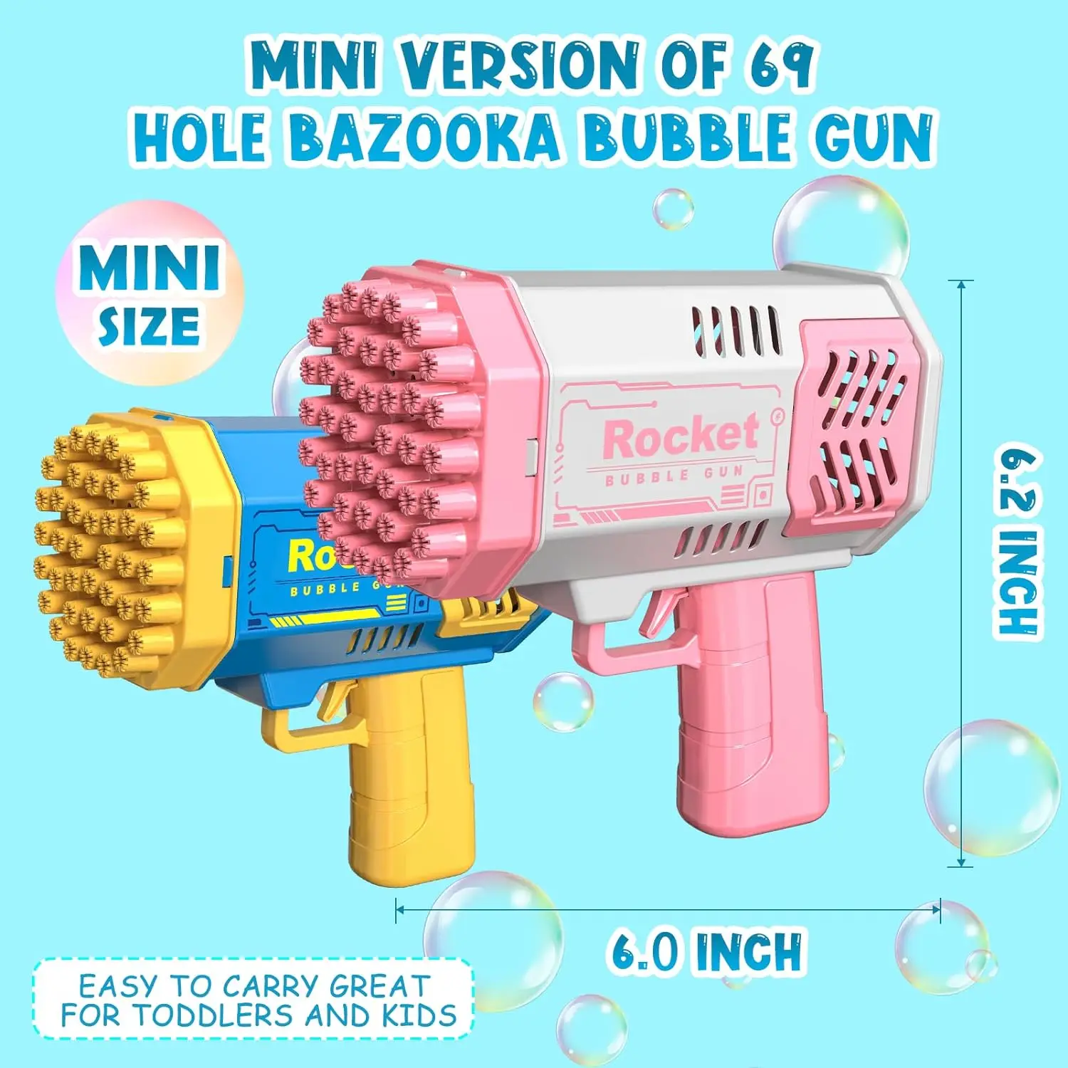 40 Holes Bubble Bazooka Machines Mini Bubble Maker Blower Gun Toys for Boys Girls Kids Outdoor Play Summer Party Toys