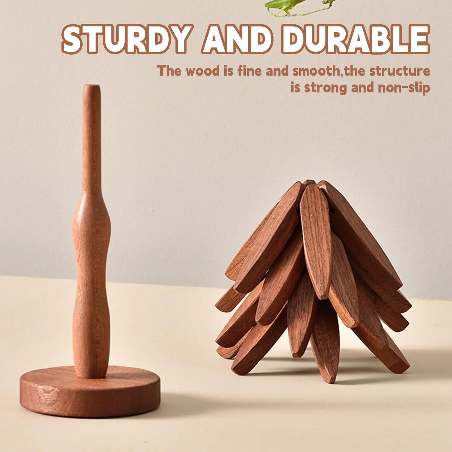 Manufacturer wooden trivets tree coasters Eco-Friendly Folding Coaster Tree Shaped Insulation wood cup Pad
