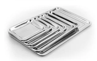 stainless steel food serving tray/stainless steel square plate/metal fruit tray