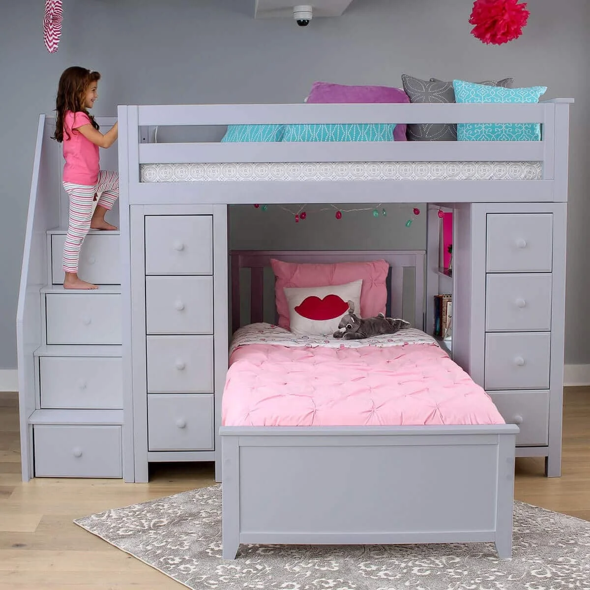 Promotion best selling cheap wooden kids bunk bed