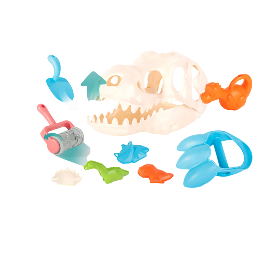 9pcs Dinosaur Skull DIY Beach Sand Toy Silicone Beach Tools For Kids