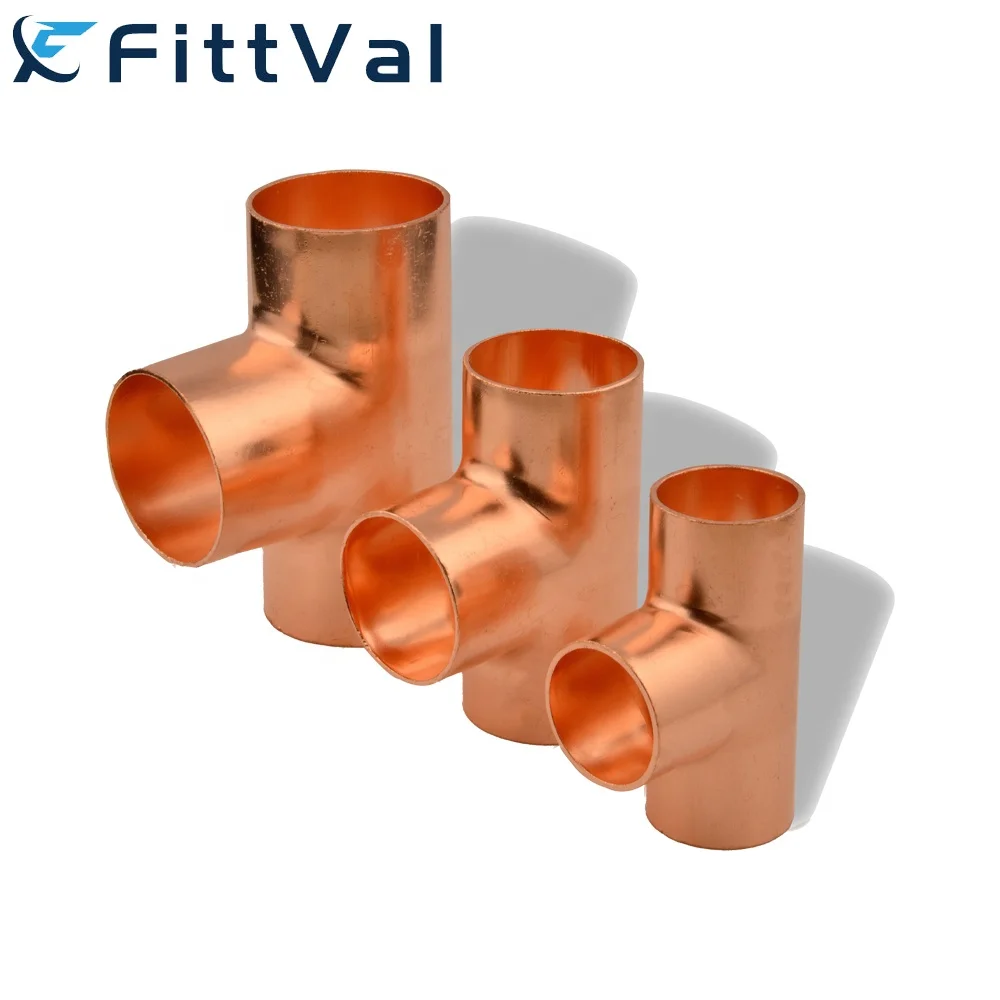 Factory Custom Tee Connection 3 Way Solder Joint Reducer Copper Fittings Plumbing for Water