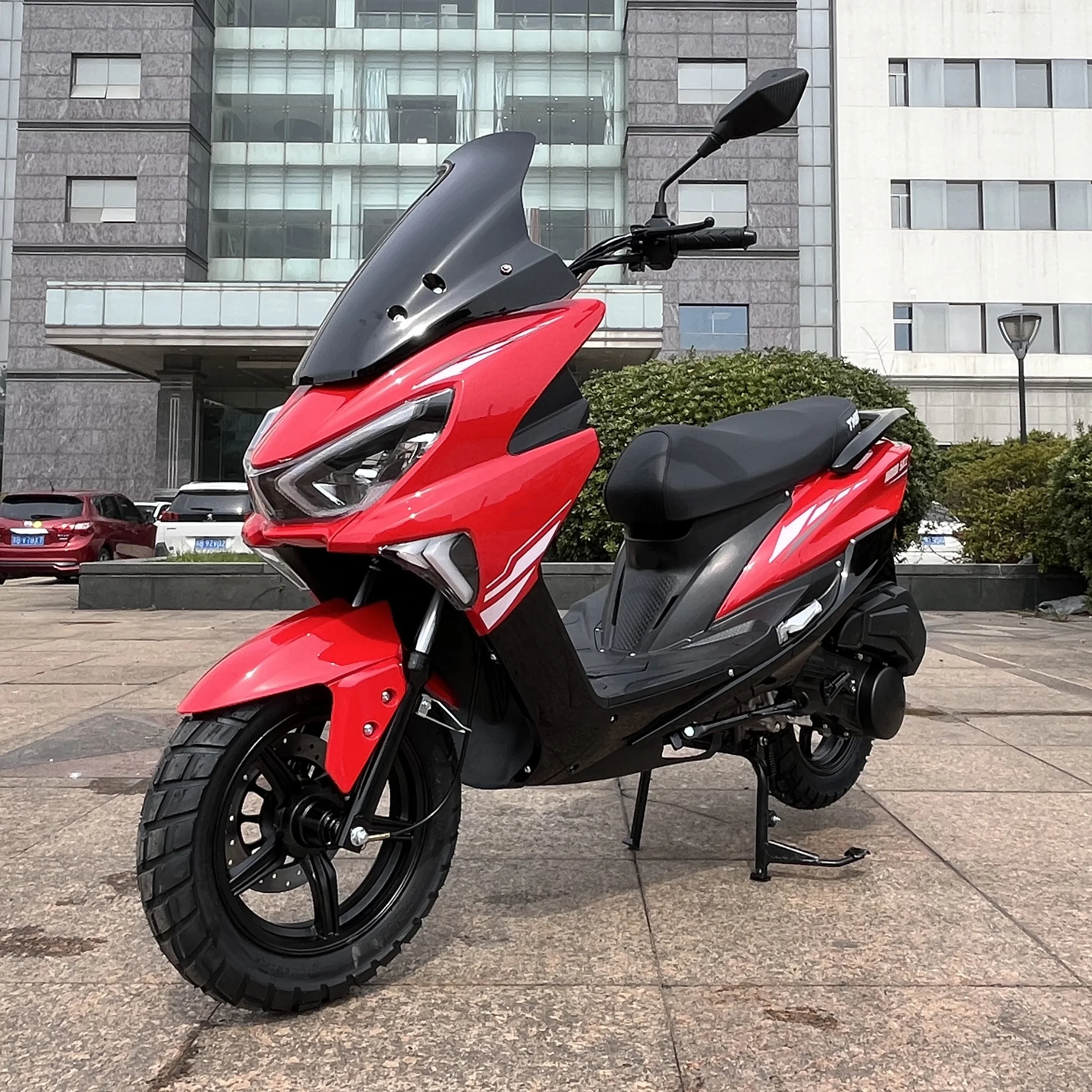 OTTC  Gas Scooter 50cc with  Windshield Rear Carrier and 150cc Air Cooled Engine Adult  Gasoline Motorcycles