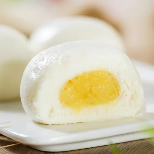 Quick-Frozen Dessert Sweet Custard Steamed Bun 5 Minutes Cooking Frozen Fast Food Bao with Custard Filling
