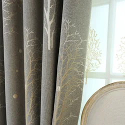 Modern simple jacquard Curtain, Flannel Blackout Curtain /