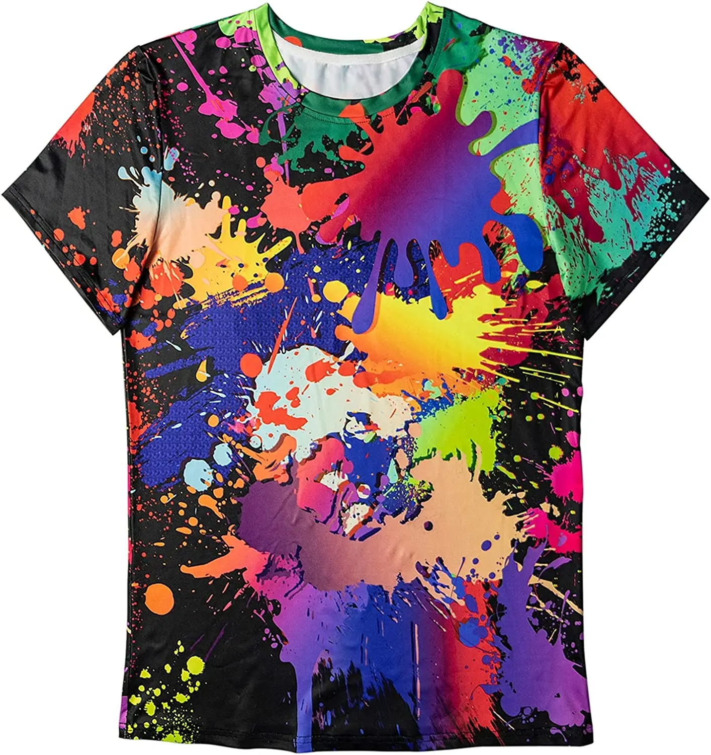 Fitspi Unisex 3D Graphic T-Shirt Colorful Design Short Sleeve Crewneck Digital Tee T-Shirt For Young