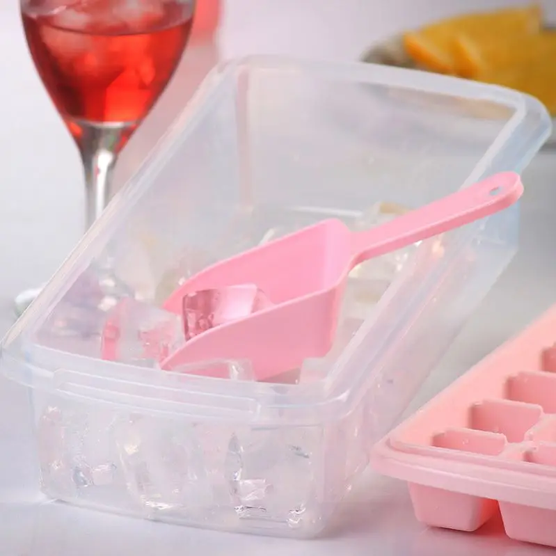 44 compartments lid with ice shovel grid household refrigerator storage ice cube mold large ice trays