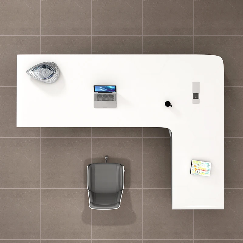 CEO Acrylic solid surface office stone desk design furniture