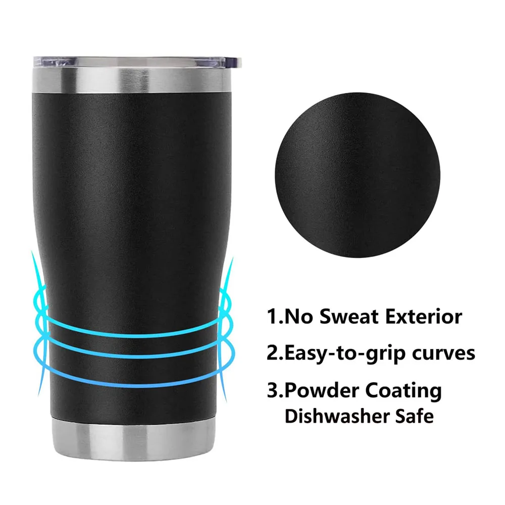 Custom Logo Thermal Double Wall Vacuum Coffee Mug Curved 20Oz Travel Car Mug Cup Tumbler For Car