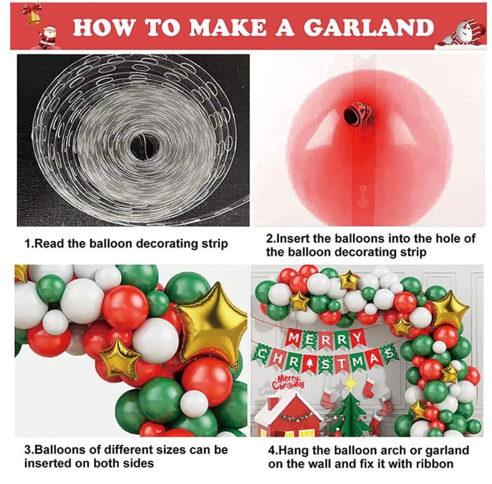 Christmas Balloons Party Home Party Decoration Sets Party Supplies Green Red Christmas Balloons