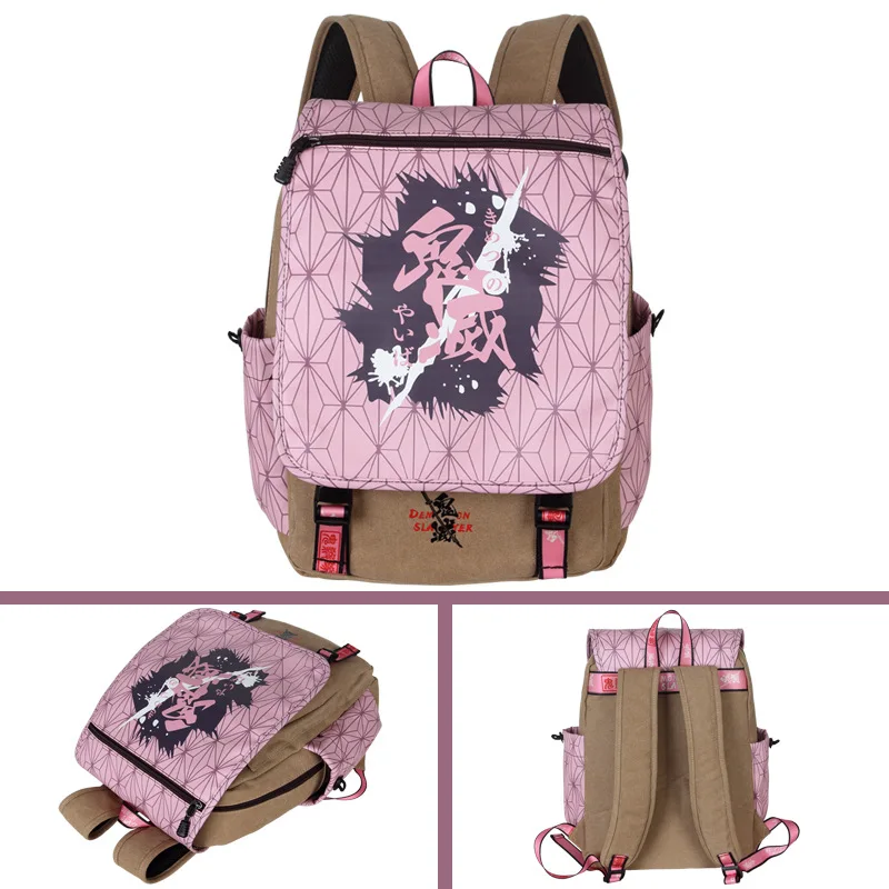 Popular Japan Anime Luffy Chopper Cartoon Backpack Demon Slayer Canvas Teenagers School Backpack