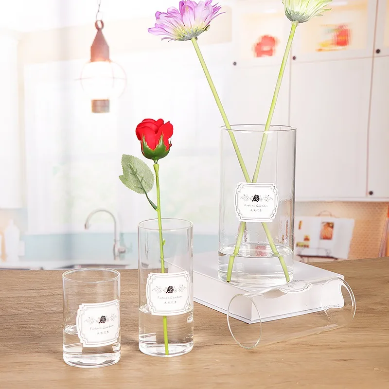 New Product 2024 Decoration Supplies Cylinder Tall Stem Holder Large Gold Glass Set Pillar High Borosilicate Candles Vases