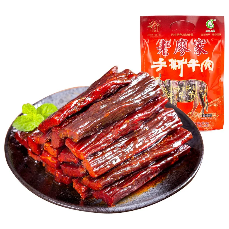 Китай лидер продаж пряный сушеный ломтик говядины вкусные МЯСНЫЕ ЗАКУСКИ быстрого приготовления в упаковке и пакетах