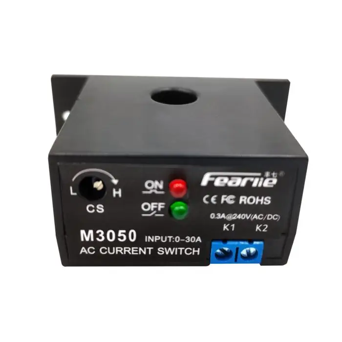 Button Switch Normally Open Current Sensing Switch Adjustable AC 0.2-30A M3050 Current switch AC CURRENT SENSOR
