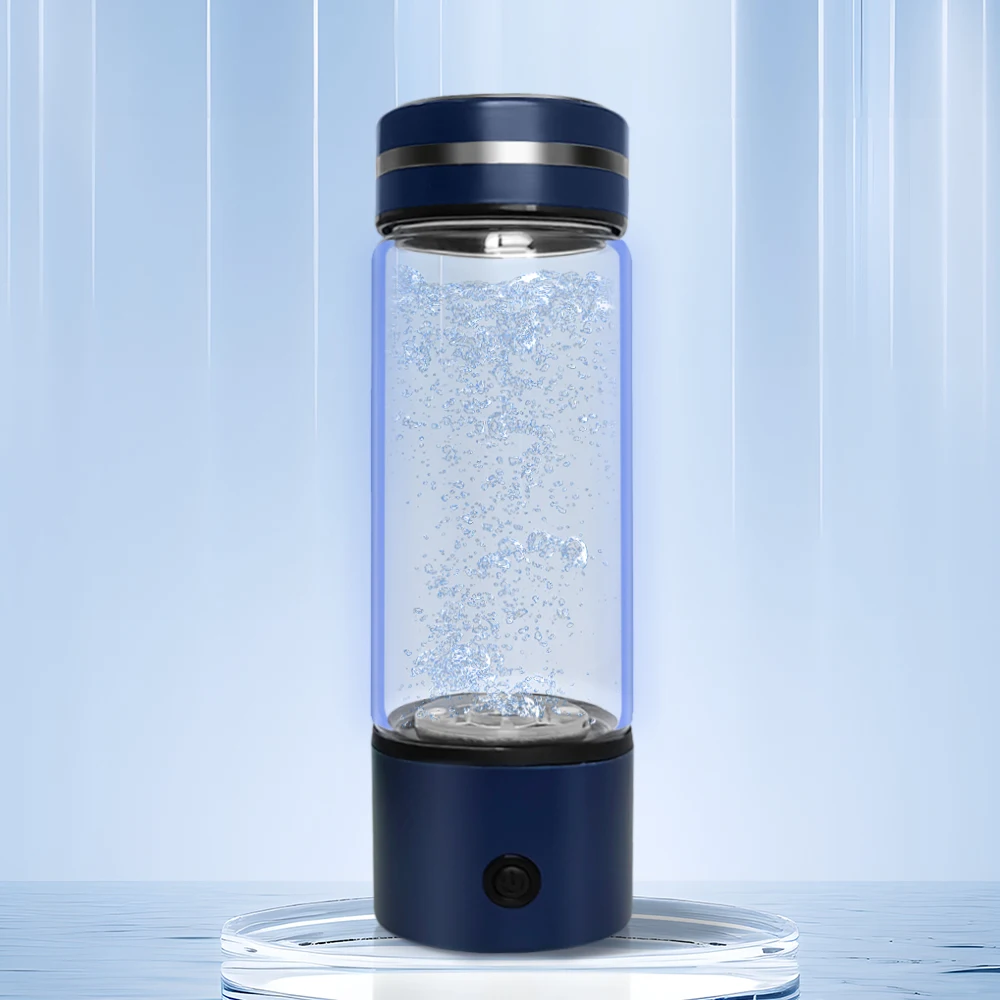 Hydrogen Water Bottle Glass 2024 Custom Portable 330ml Rich Hydrogen Water Cup Fast Electrolysis Hydrogen Rich Water