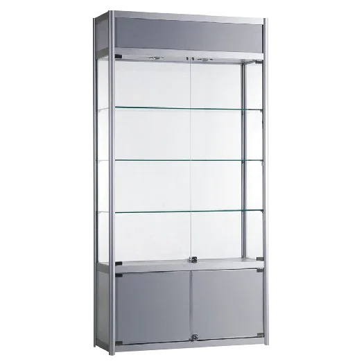 Glass Display Cabinet with Doors Jewelry Showcase Storage Cabinet