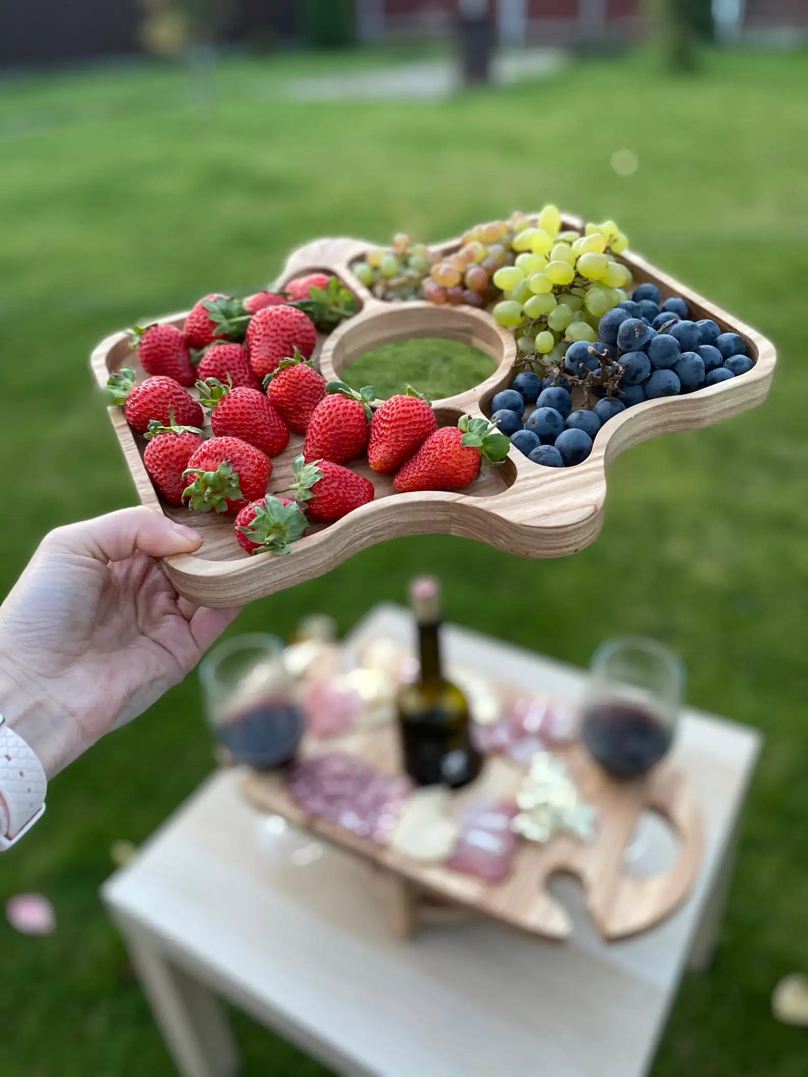 Display Cutlery Coffee Carry Wood Breakfast Storage Home Decoration Box Round Wooden 2-tier Tray