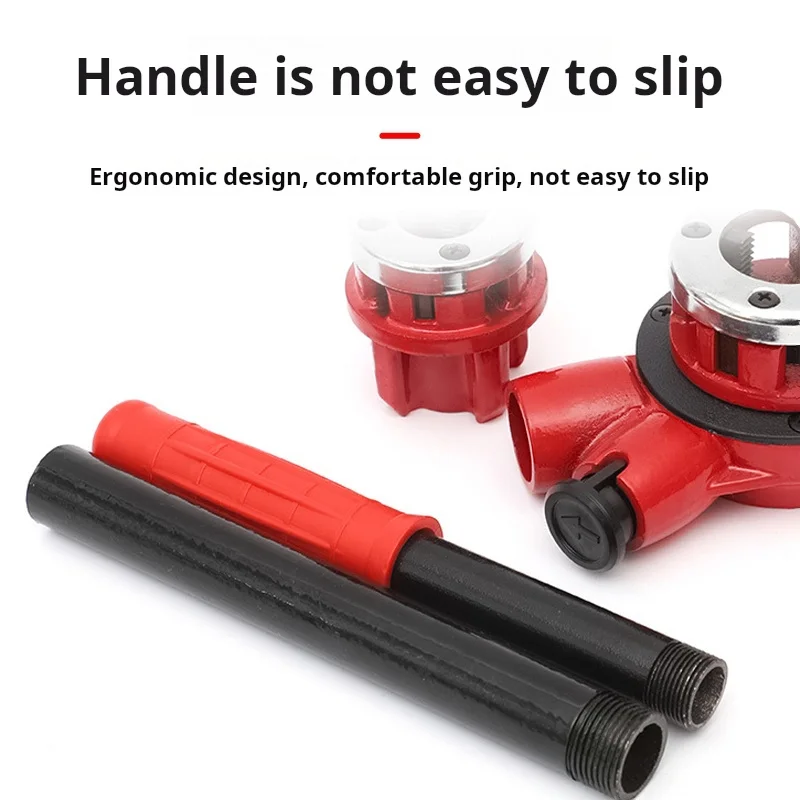 Industrial Grade Manual Pipe Threader Kit Ratcheting 4 points-6 points 1 inch Die Set with Storage Case Plumbers