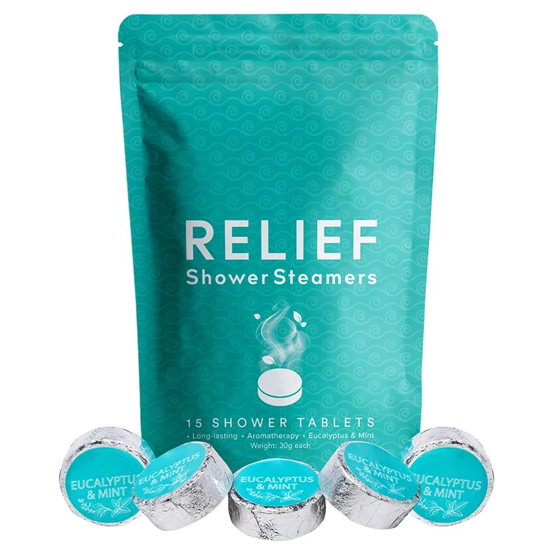 Private Label Pack of 12 Lavender Essent Oil Scented Handmade Aromatherapy Eucalyptus Shower Steamers with bath bombs