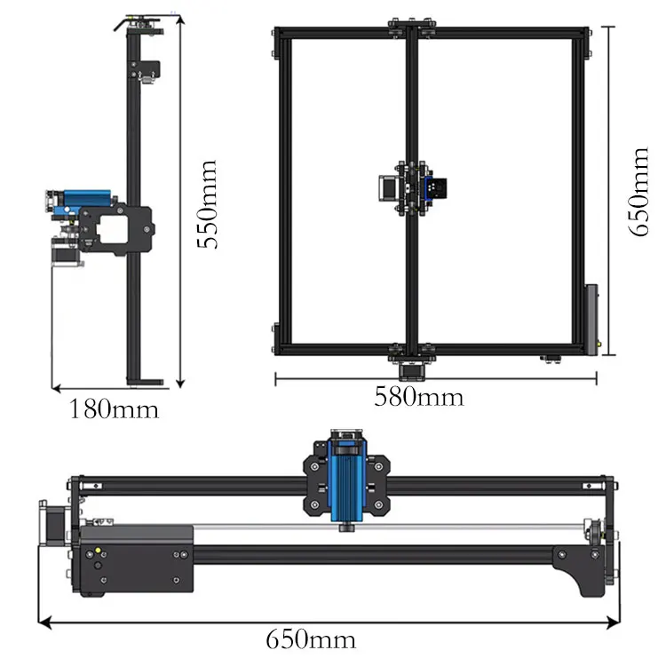 manbaykon Laser Master 2 engraving machine 32 bit DIY metal cutting 3D printer with safety protection