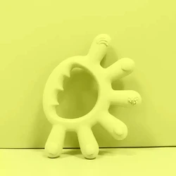 Easy Hold Hands Shape Silicone Baby Teethers Intelligence Cute Teething Toys Finger Pattern Soothing Teether for Infant Toy