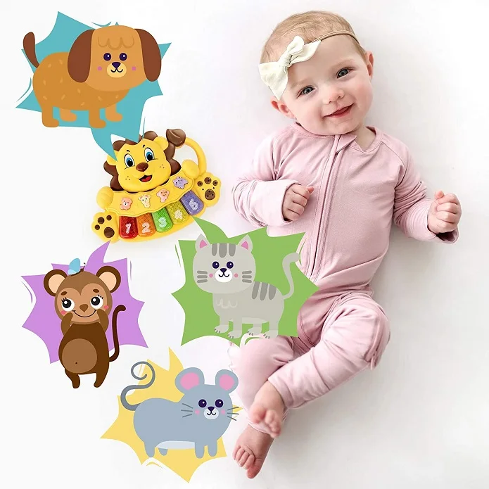 Early Educational Baby Musical Light Up Toys Baby Lion Educational Piano Keyboard Toys