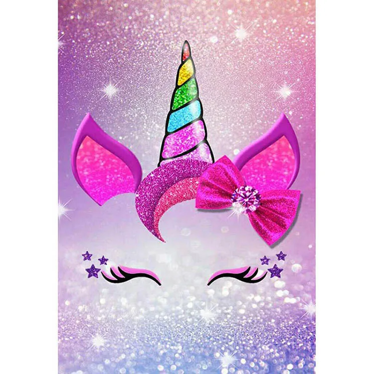 Full Square Round Drill Cartoon Unicorn wall Artwork Cross stitch paint by numbers canvas 5D Diy diamond paintings kits for kids