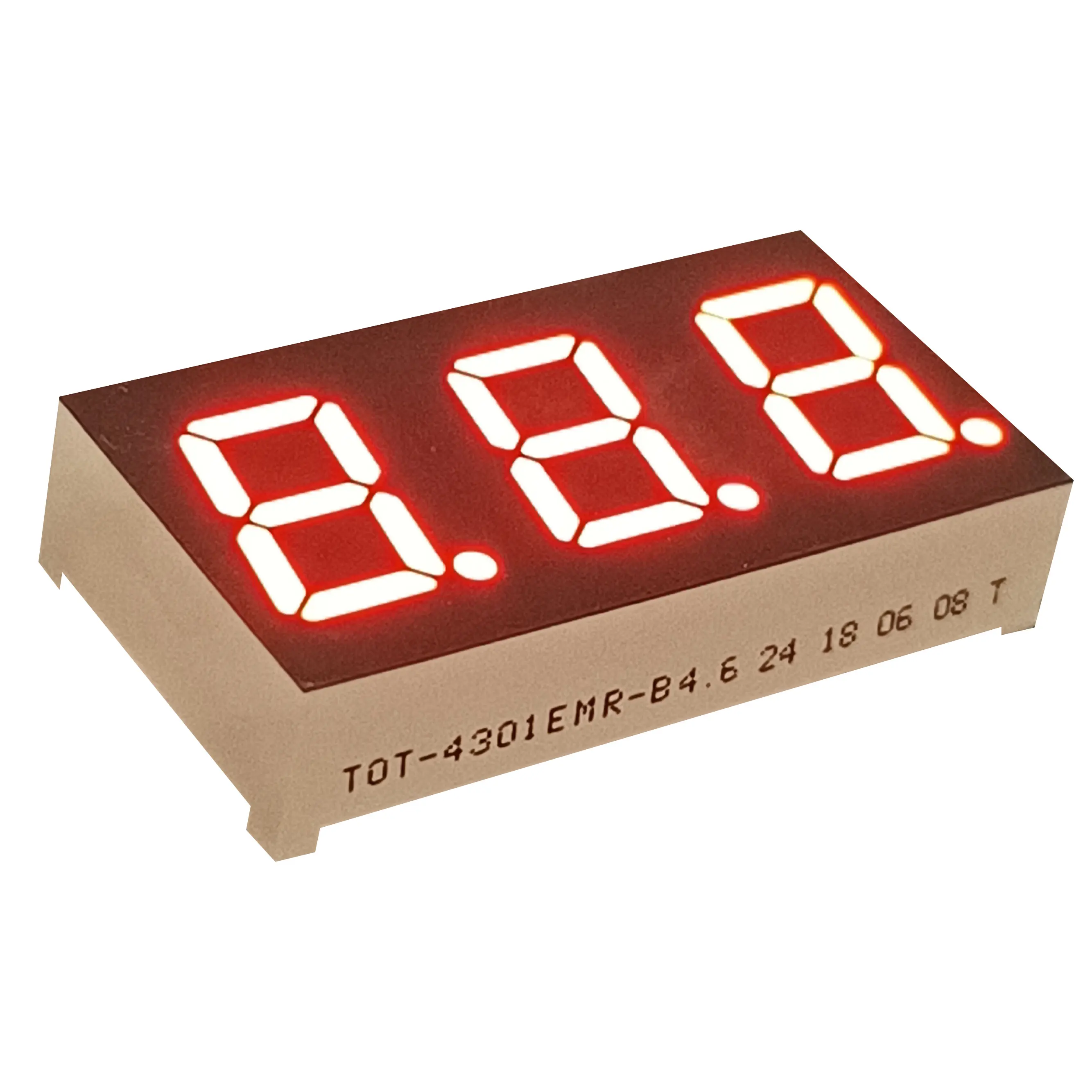 Factory Direct Supply 3 Digit 7 Segment LED Display 0.4 Inch 3 Digit LED Display 16(L)*30.1(W)*7(H)Mm LED Screen Digital Display
