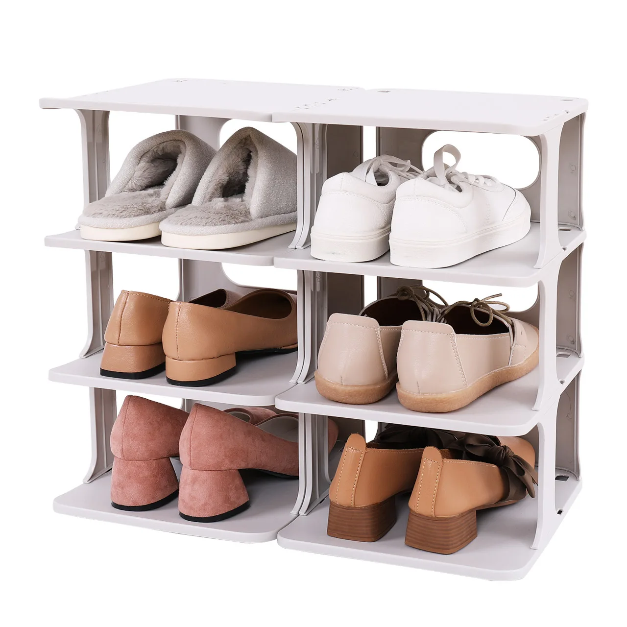 wholesale punch-free pp shoe cabinet partition layered rack non-perforated shoe holder