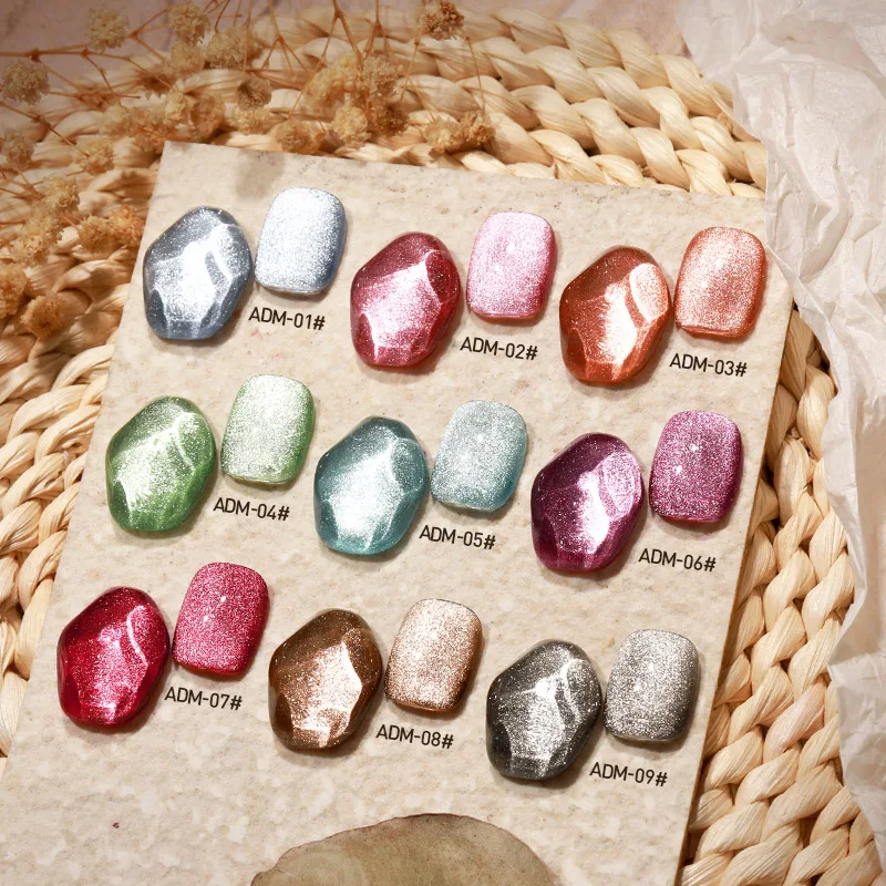 Shiny 9D Cat Eye Nail Gel Polish Magnetic Colorful Nail Art Polish Bright Silver Enamel Lacquer Soak Off UV Gel Varnish