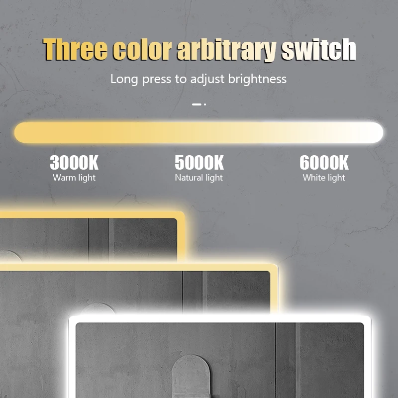 Умное зеркало для макияжа в современном стиле со светодиодной подсветкой и Bluetooth