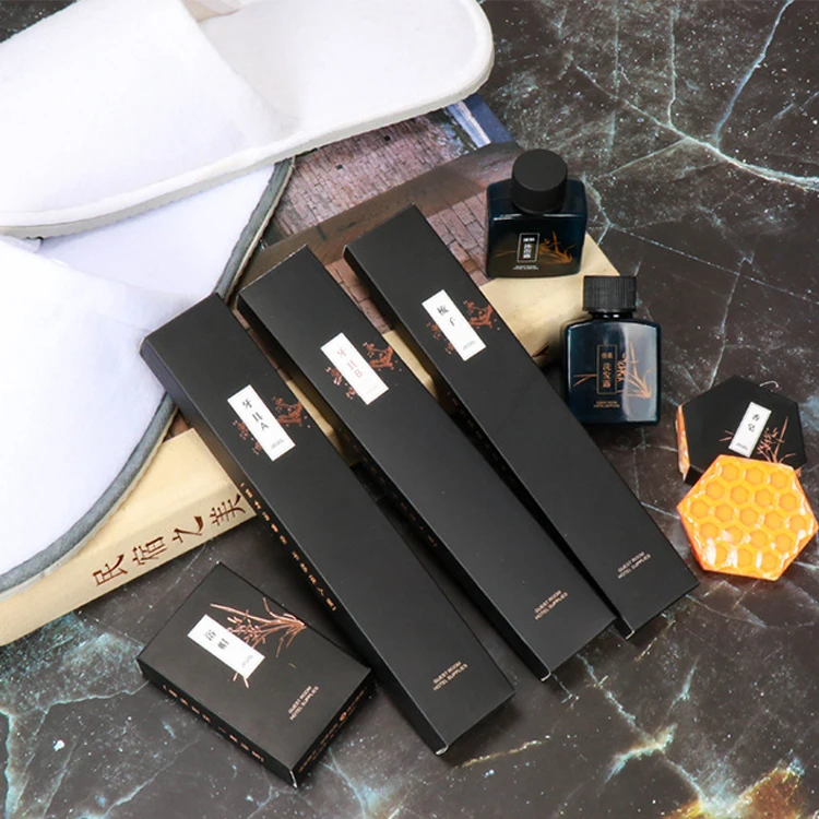 S&J Luxury 5 Star Hotel Custom Disposable Packaging Hotel Bathroom Accessories Set