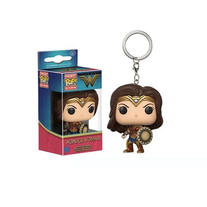 Sromda Hot Selling Justice League Characters Pocket POP Keychain Wonder woman Funk POP Vinyl Action Figure Toys