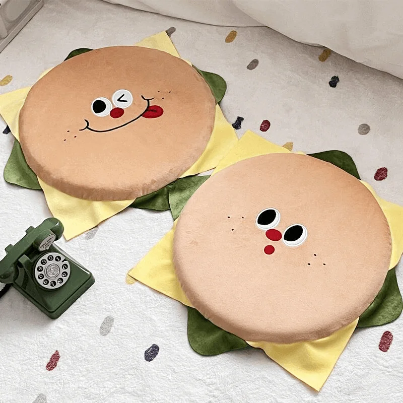 Plush Pet Hamburger Dog Gnaw Bite Vocalize Interactive Burger Toy