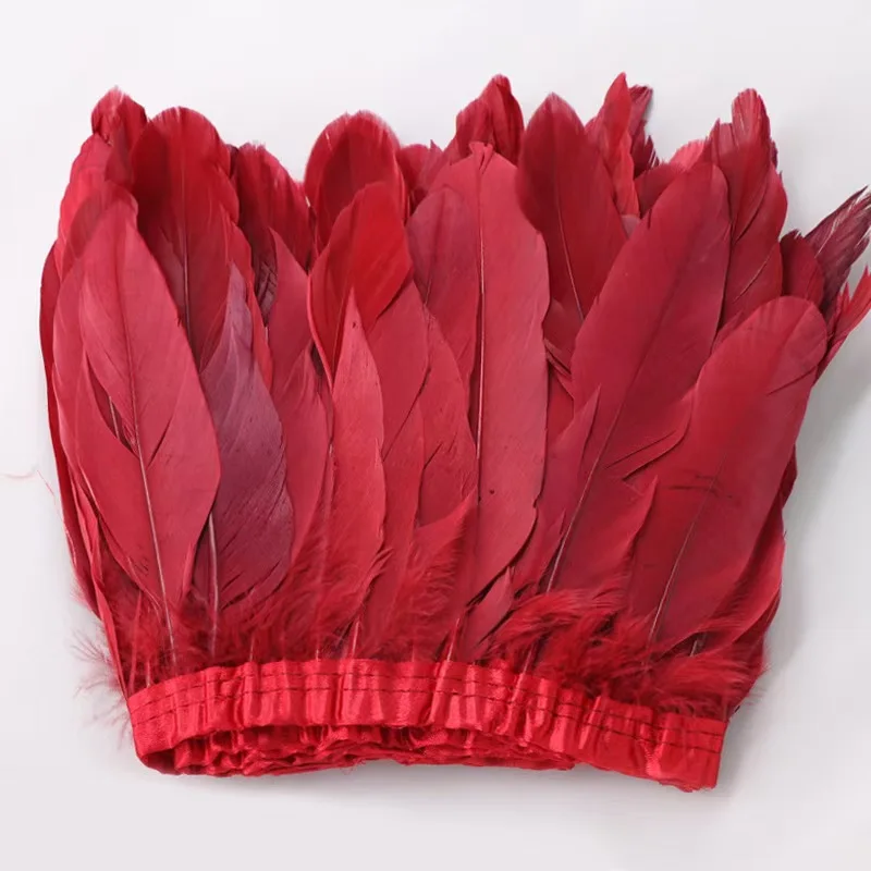 13-18cm wholesale in bulk 2 yards goose feather fringe trim for Dress Skirt Cloth decorative Clothing