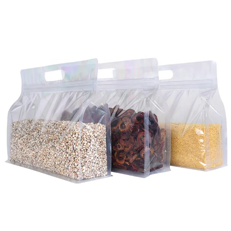 
Food Grade Wholesale Flat Bottom Stand up Transparent Zipper Pouch 