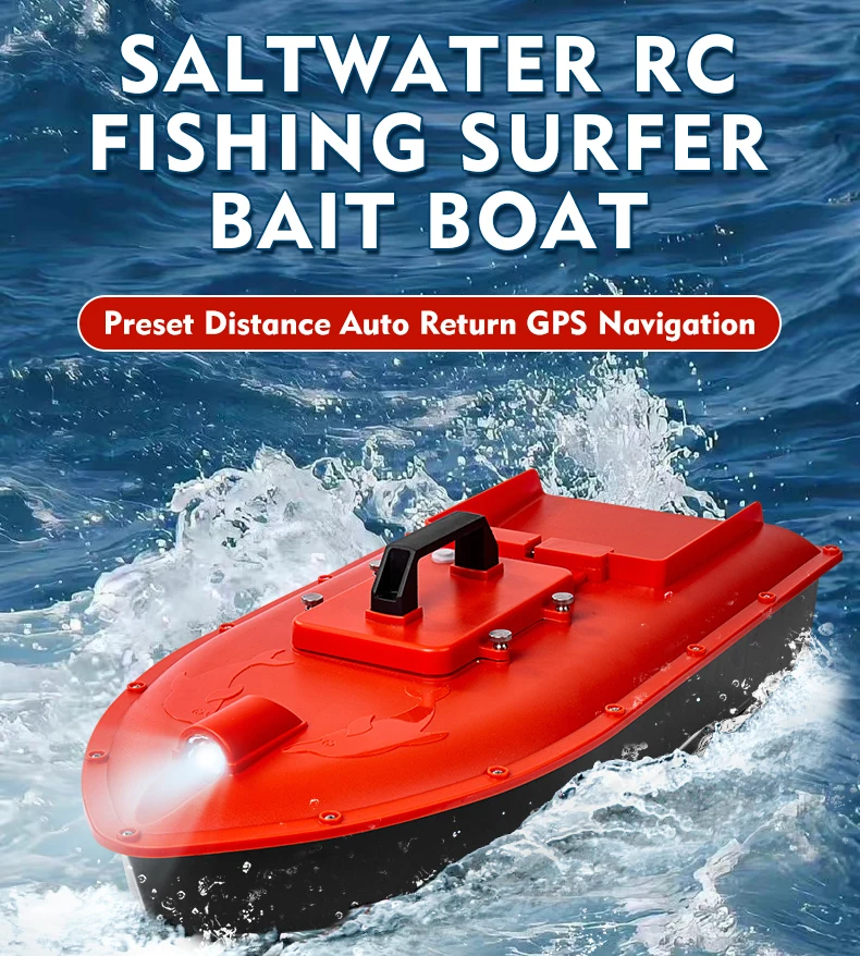 Jabo Dolphin RC GPS Fishing Surfer Bait Boat for Saltwater and Beach Fishing