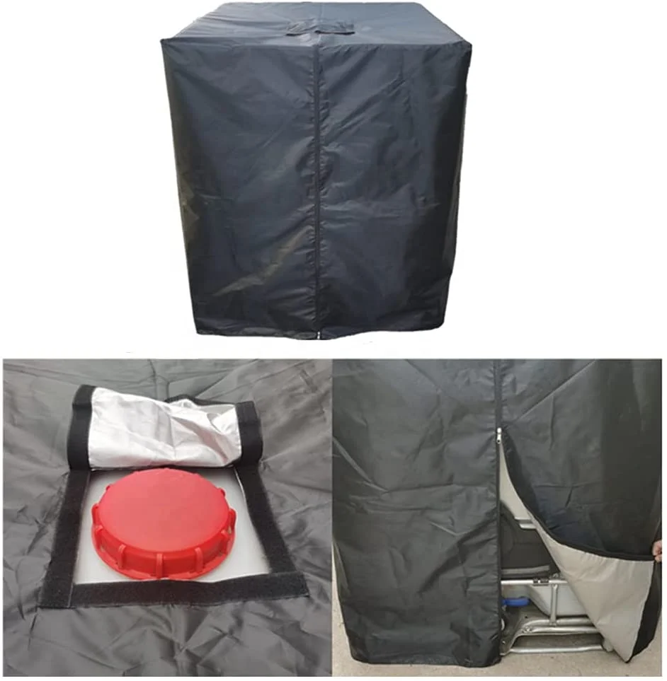 IBC Tote Cover for 275 Gallon (1000L), Outdoor IBC Ton Barrel Rain Barrel Water Tank Protective Cover,210D Oxford  Cover