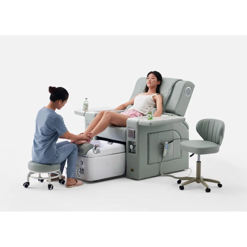 Luxury Nail Salon Furniture Audio Foot Massage Chair Reclining Massage Manicure Customized Color Pedicure Station Chair