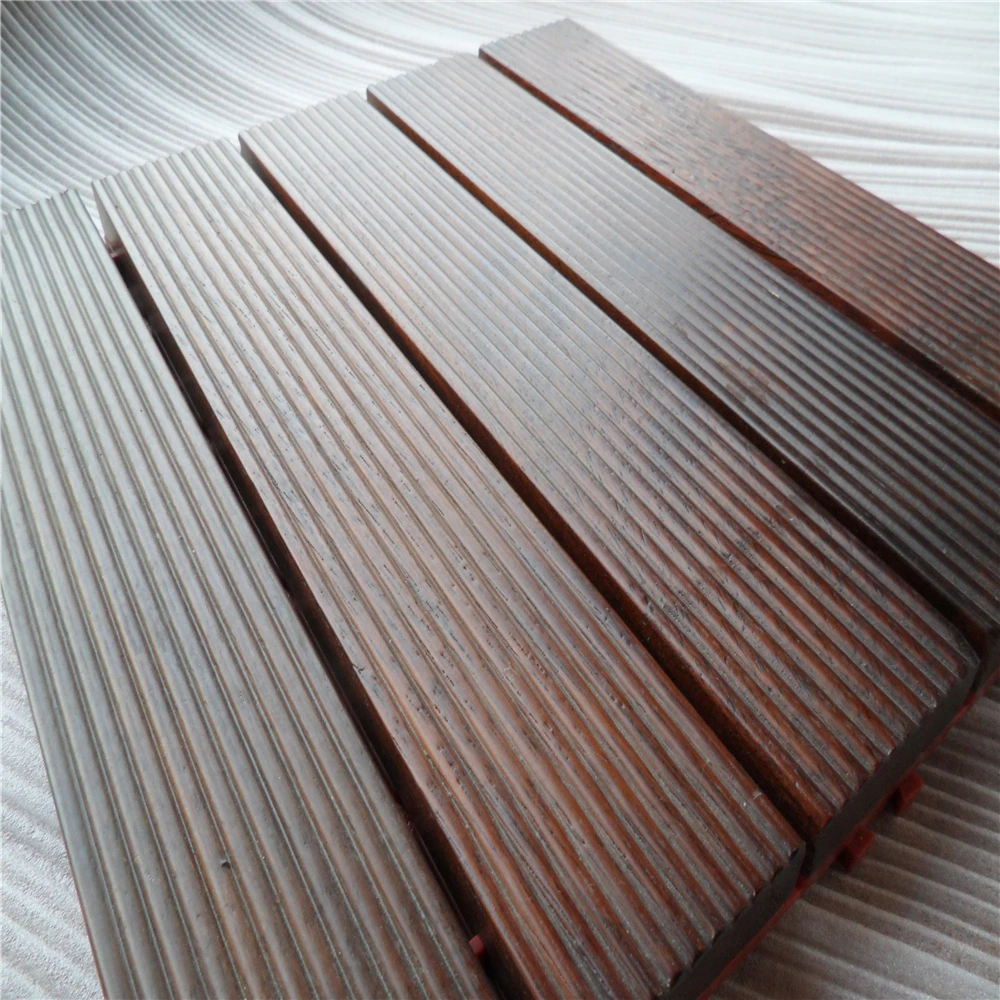 oiled finished anti slip surface Indonesian Merbau hardwood exterior decking tiles