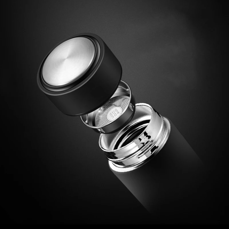 Custom LOGO Black Matte Stainless Steel Vacuum Flask Insulated Thermos